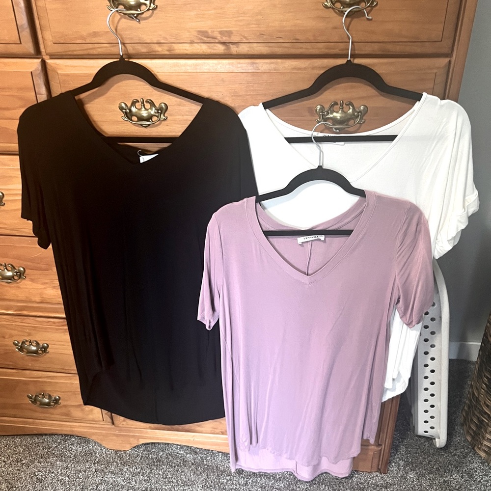 ZENANA Oversized‎ V Neck Soft Tunic Top Bundle